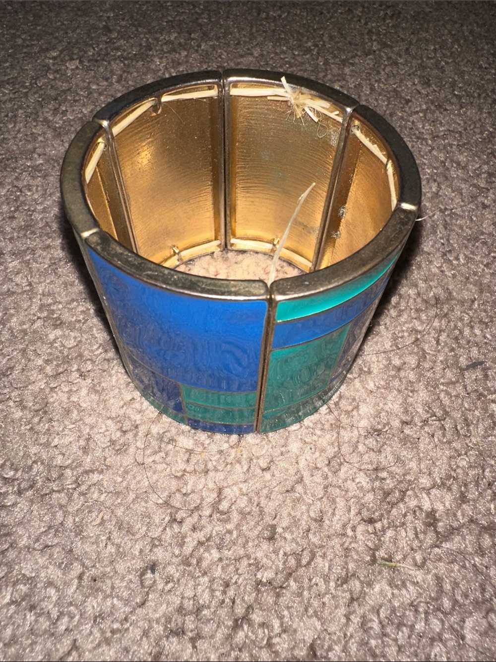 bebe Blue and Teal Enamel Statement Cuff Bracelet - Picture 6 of 6